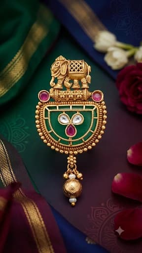 Meenakari Elephant Charm Adjustable Ring