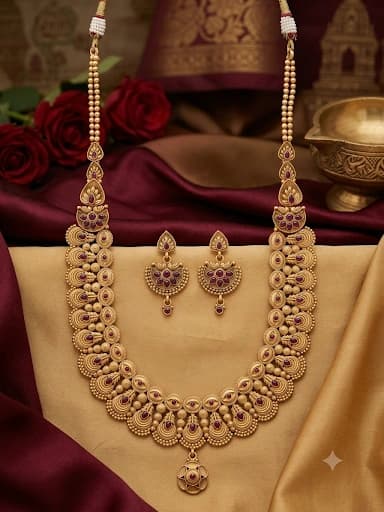 Exquisite Matte Polish Golden Immitation Jewellery