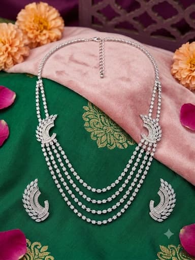 Elegant American Diamond Necklace Set