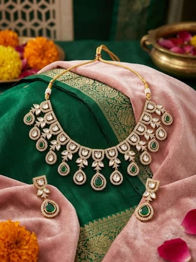 Elegant Kundan Necklace Set