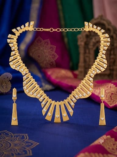 Elegant AD Gold Plated Necklace Set