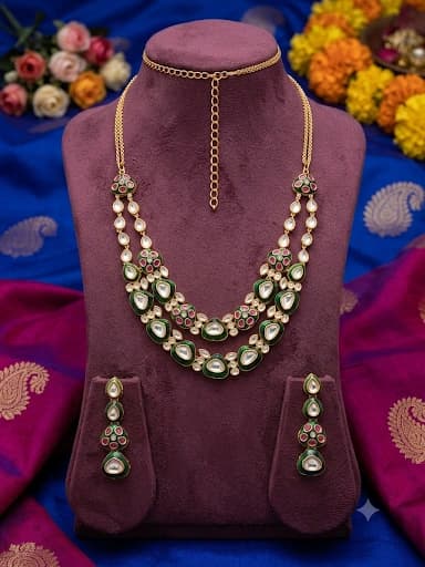 Royal Meenakari Pendant Necklace Set