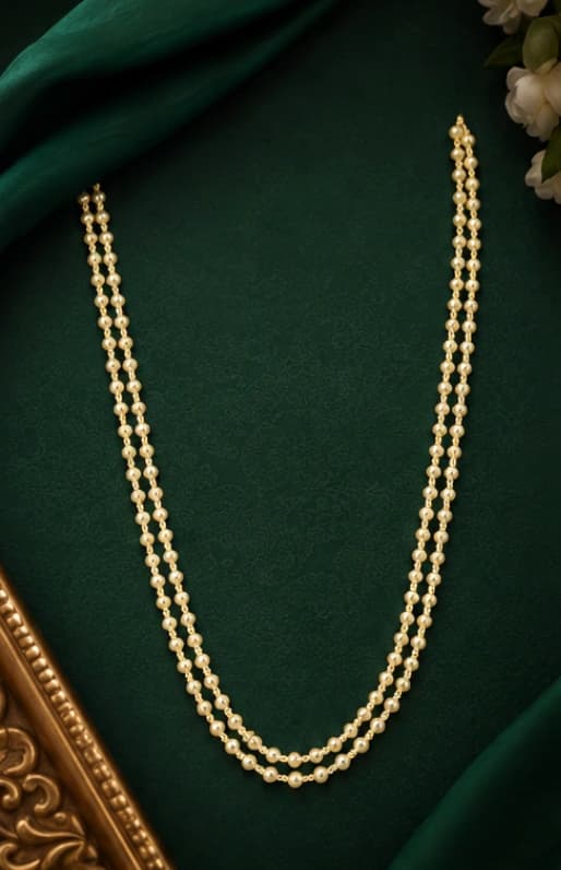 Elegant Double Strand Pearl Chain