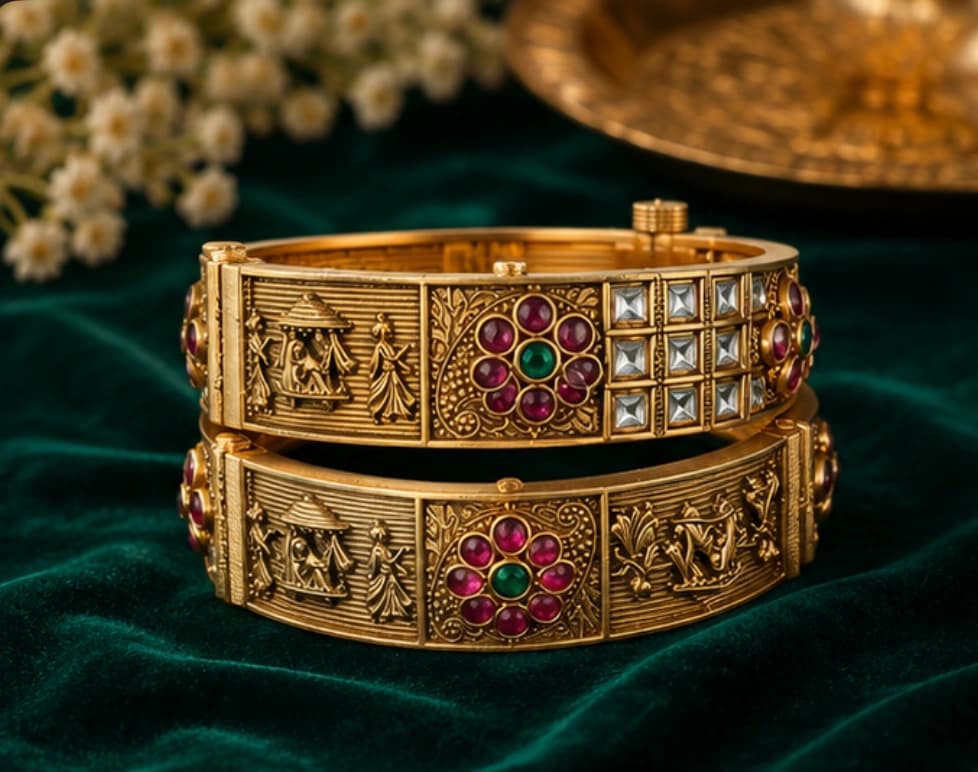 Dulhan Doli Kundan Manik Gold Polish Churi