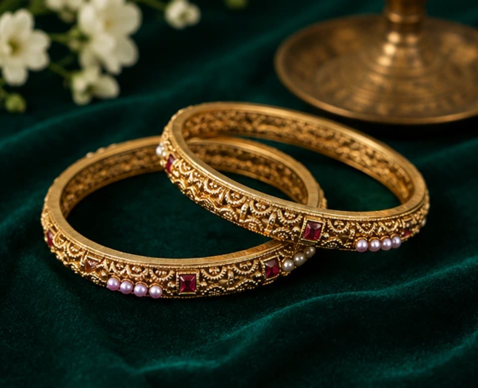 Elegant Kundan Stone Bangles