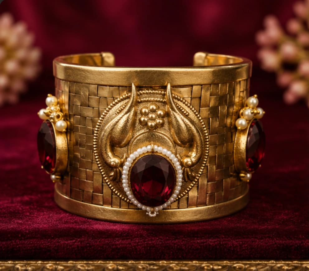 Royal Kundan Gold Polish Bracelet