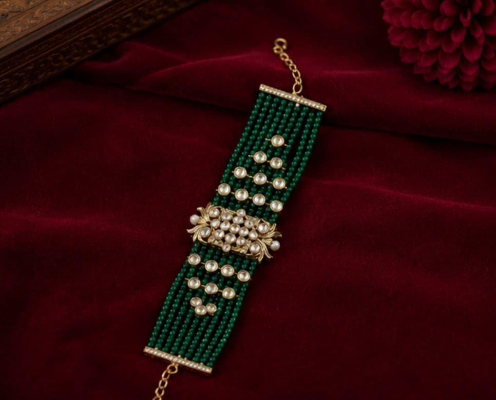 Premium Green Beaded Bracelet