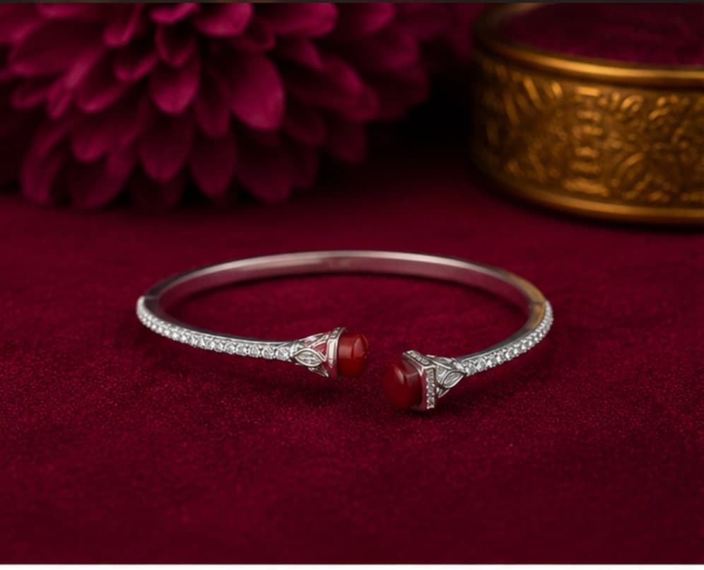 Elegant Red Stone AD Bracelet
