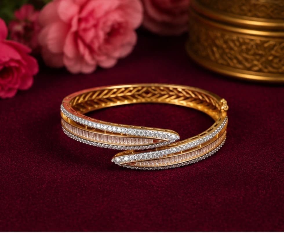 Elegant Dual Tone AD Bracelet