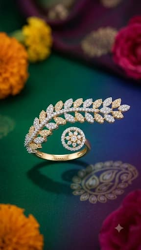 Leaf Design Adjustable Ring
