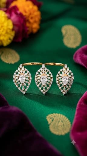 Elegant Leaf Design Adjustable Ring