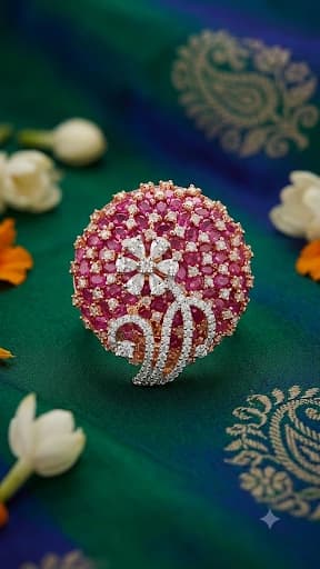 Pink AD Stone Adjustable Ring