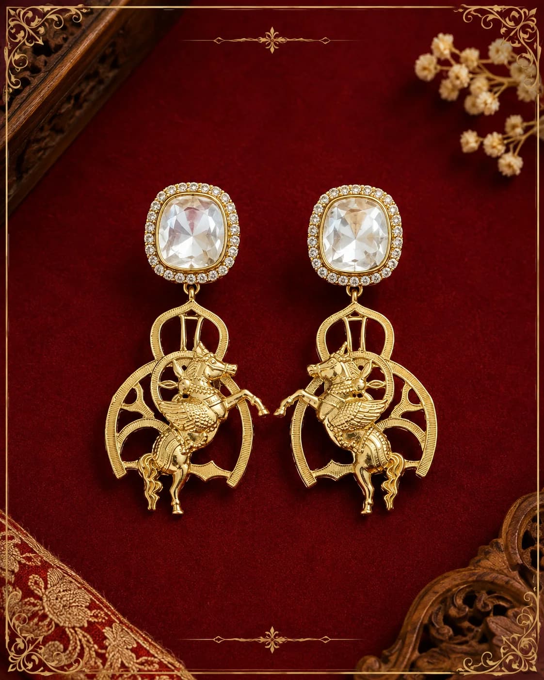Elegant Peacock Motif Earrings