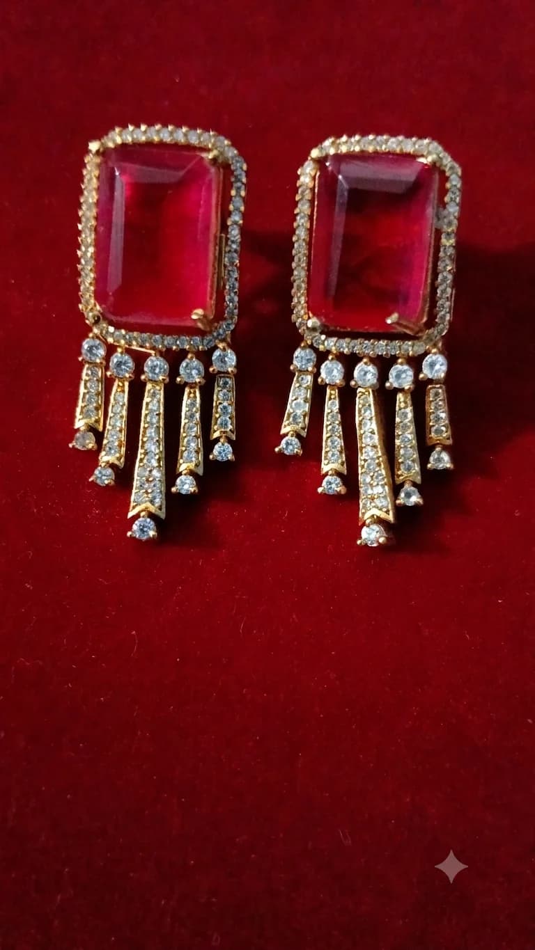 Ruby Red Statement Earrings