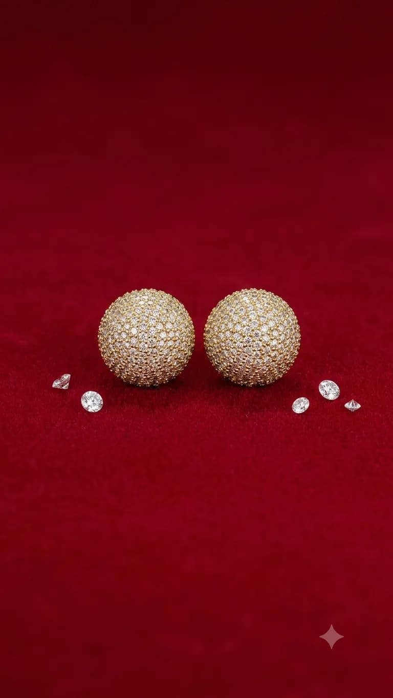 Sparkling Dome Stud Earrings