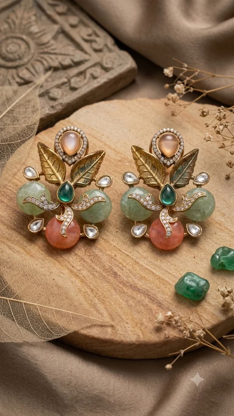 Pastel Stone Floral Earrings