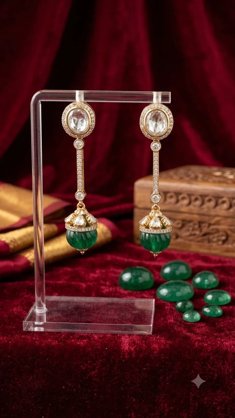 Elegant Green Drop Earrings