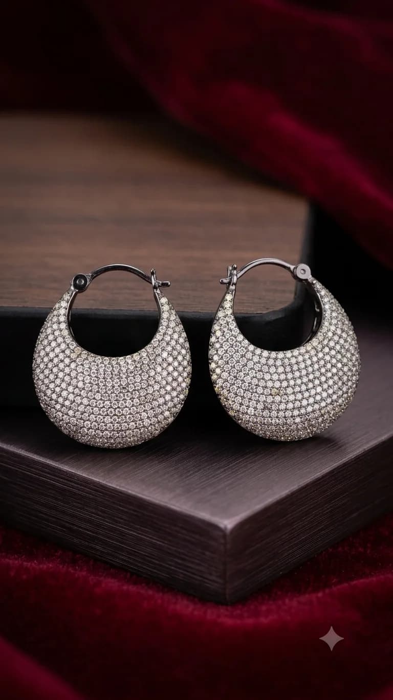 Statement Crystal Hoop Earrings