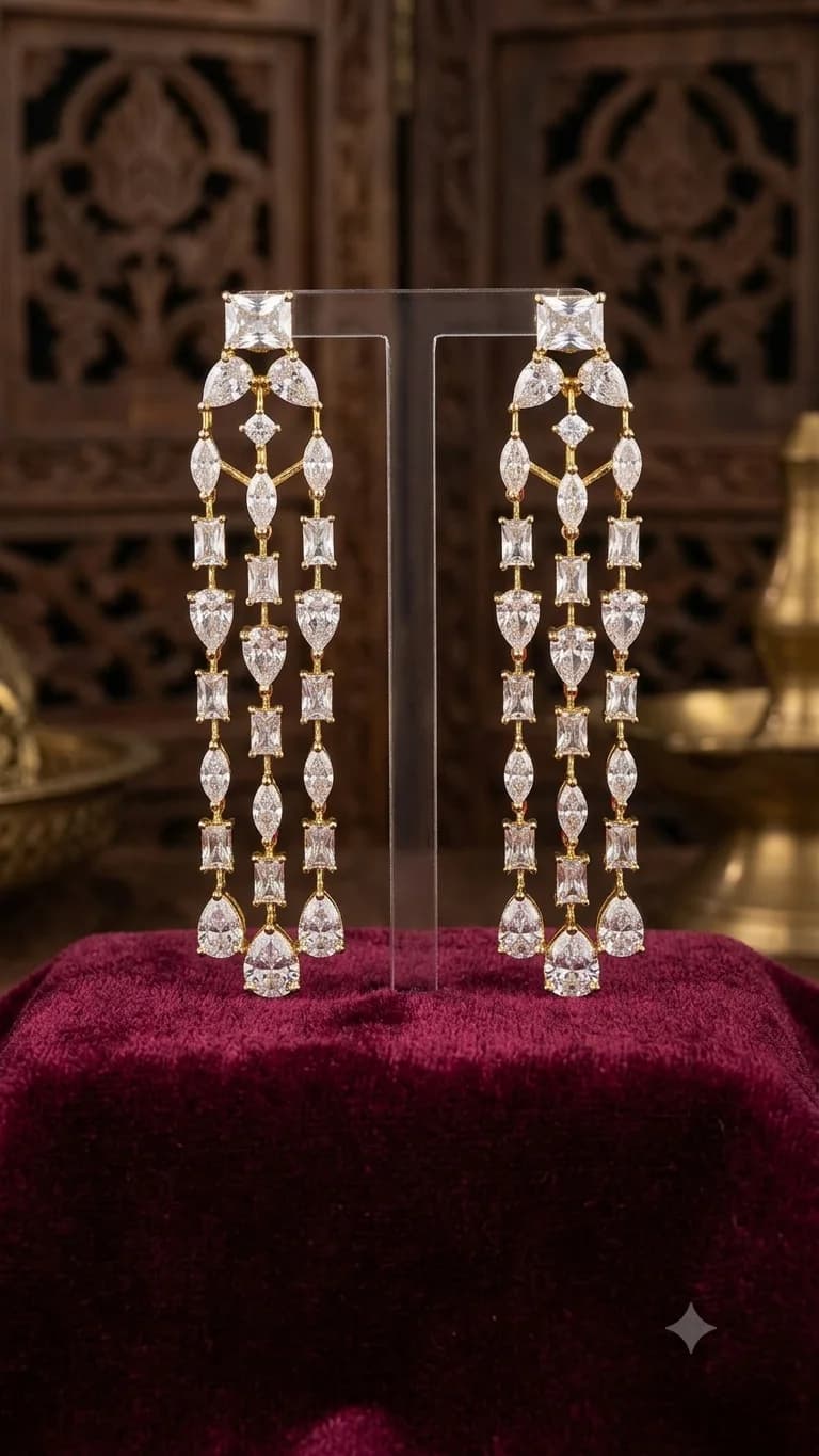 Elegant Crystal Long Earrings
