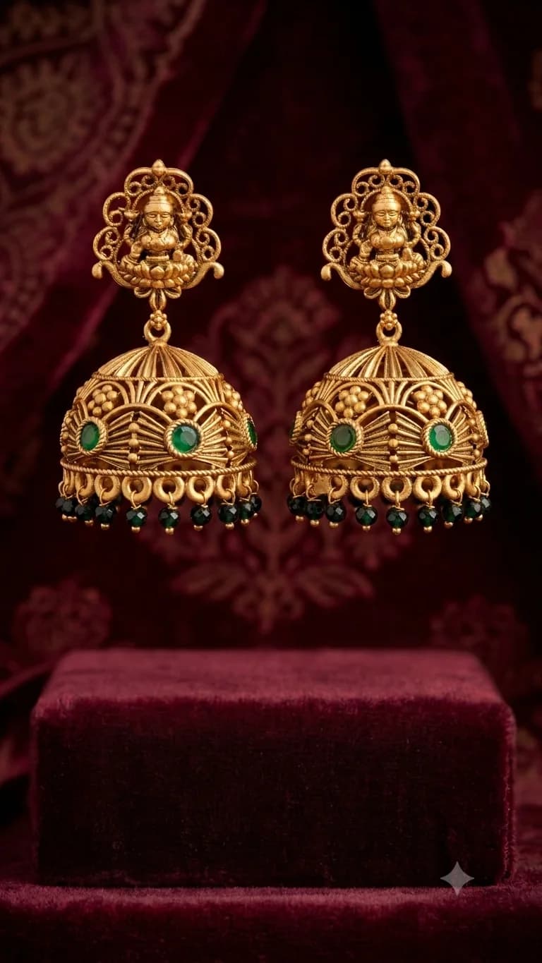 Traditional Gold Jhumka Earrings