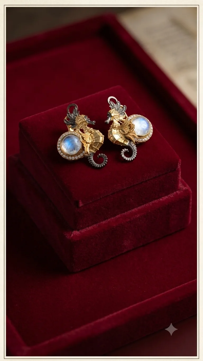 Peacock Inspired Statement Earrings