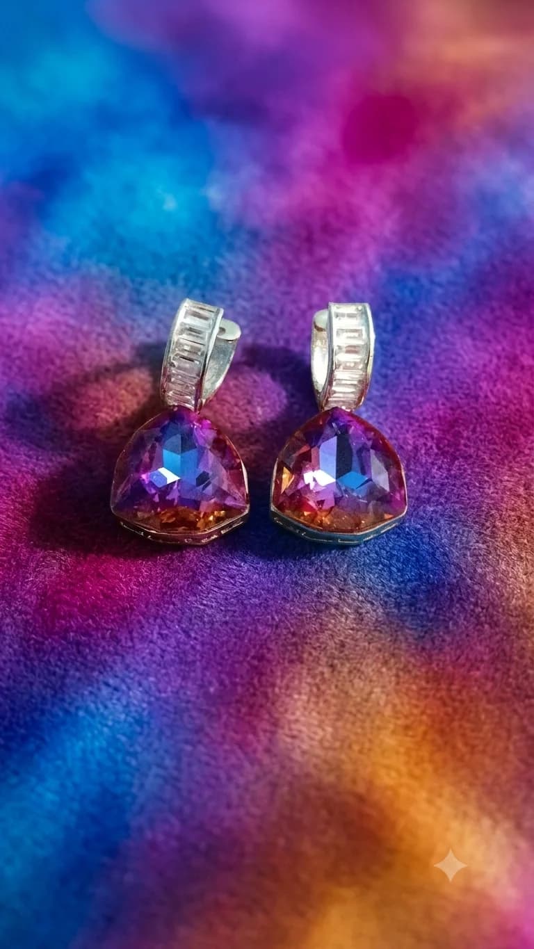 Elegant Purple Crystal Earrings