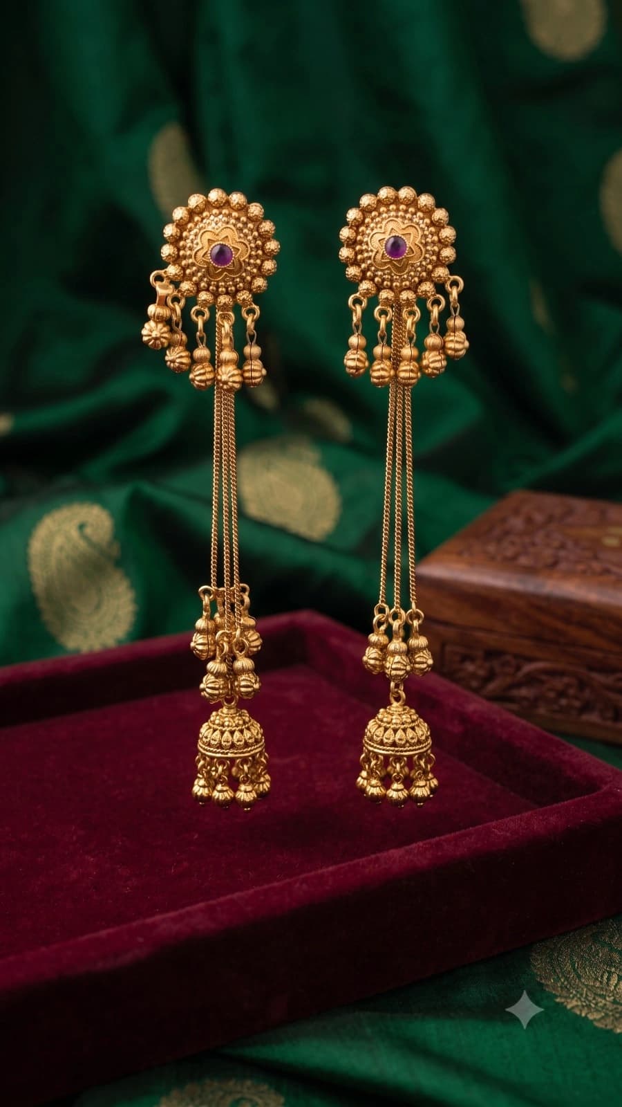 Antique Gold Long Earrings