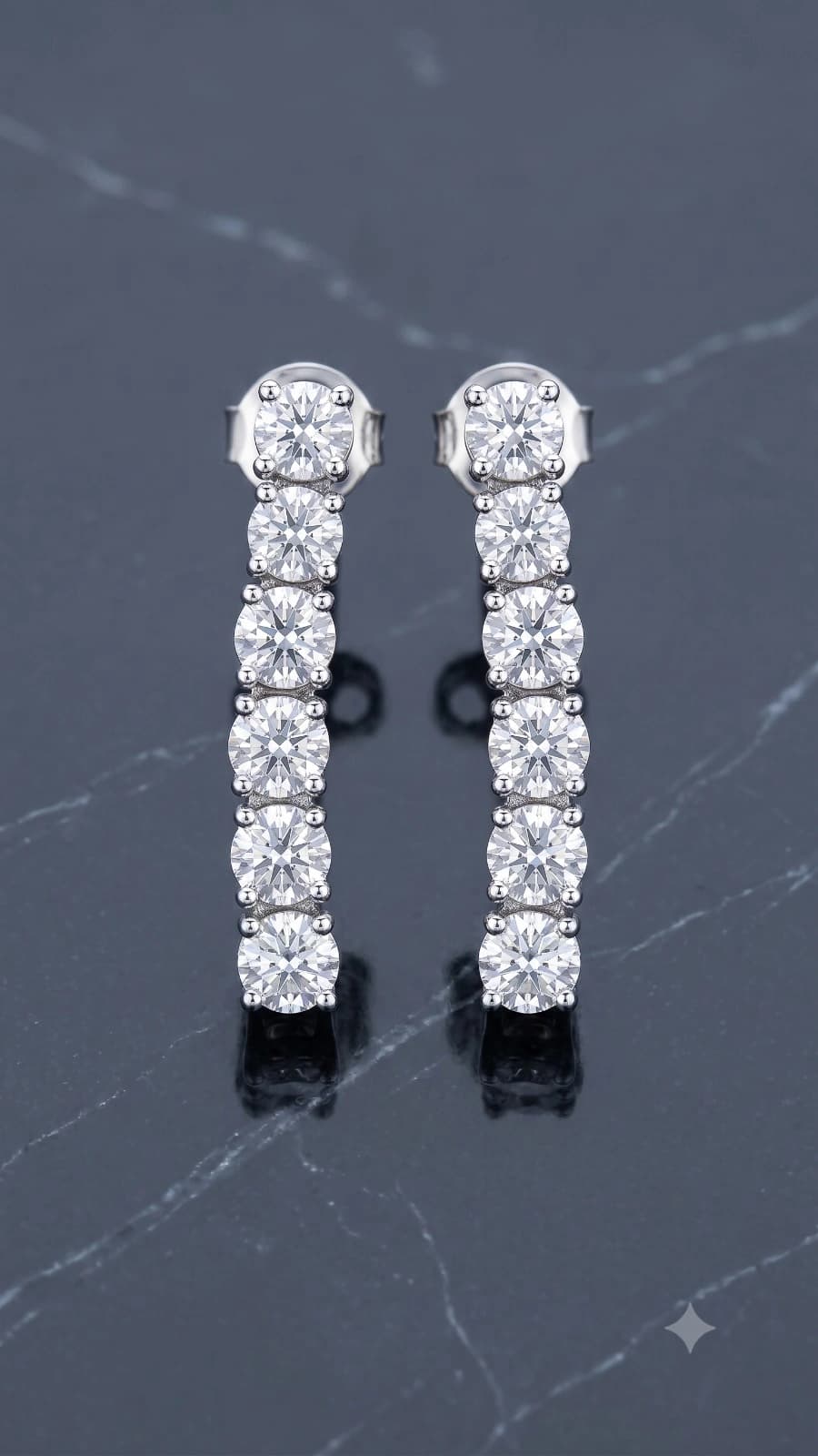 Crystal Stone Linear Earrings