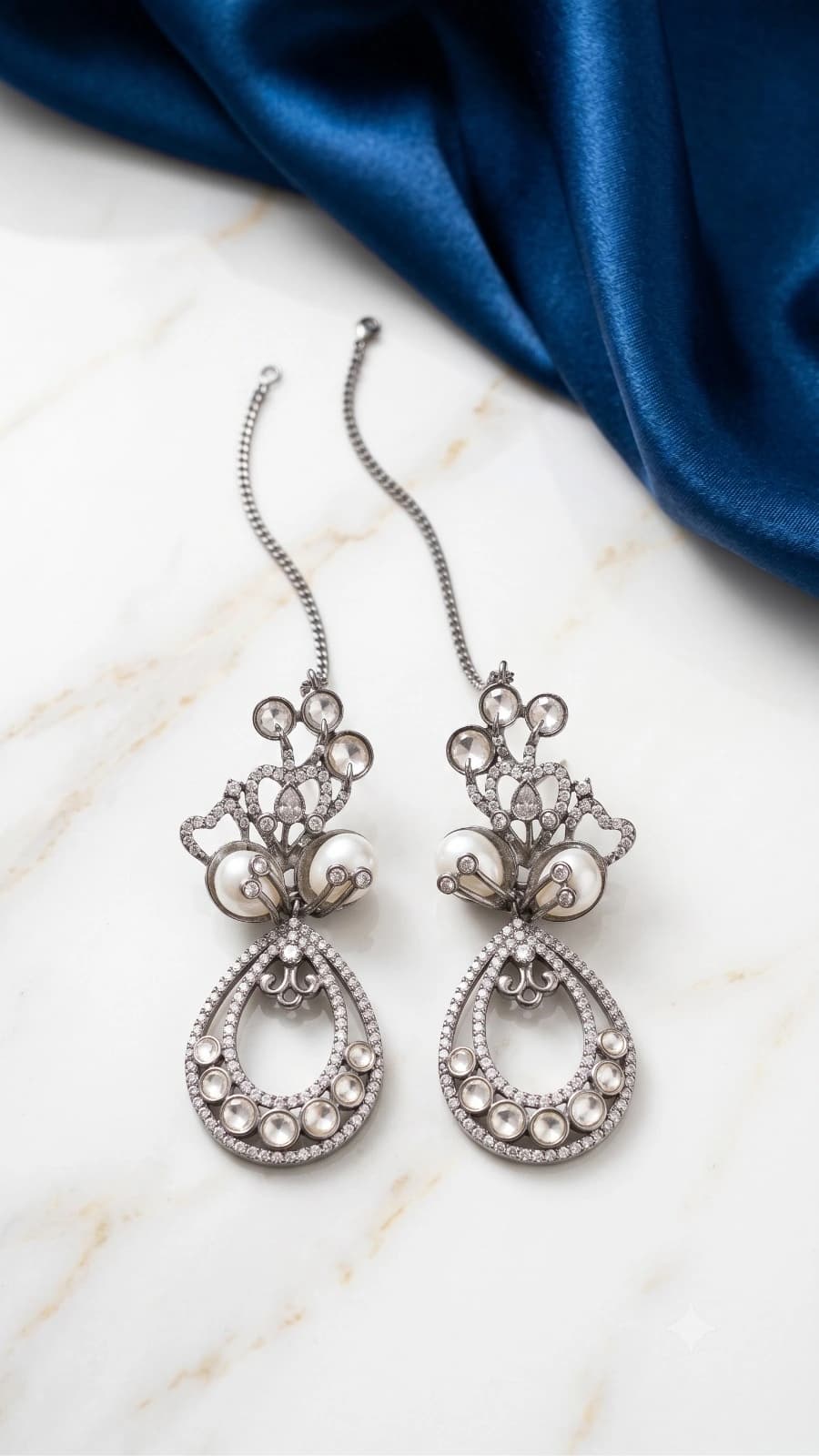 Pearl & Crystal Drop Earrings