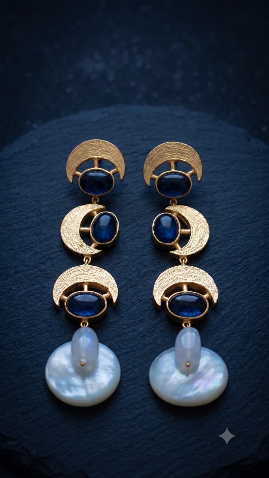 Elegant Blue Stone Drop Earrings