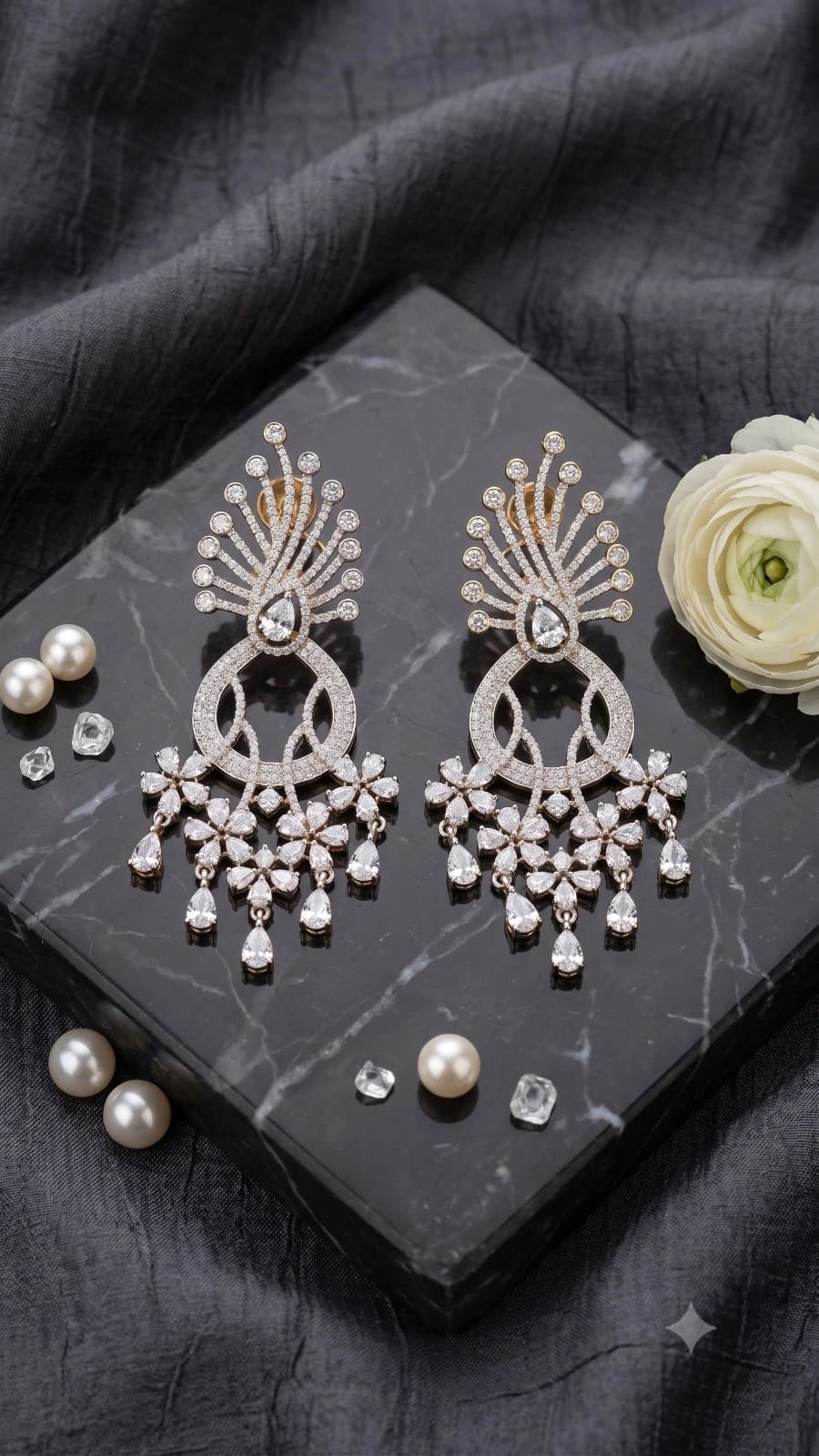 Crystal Chandelier Statement Earrings