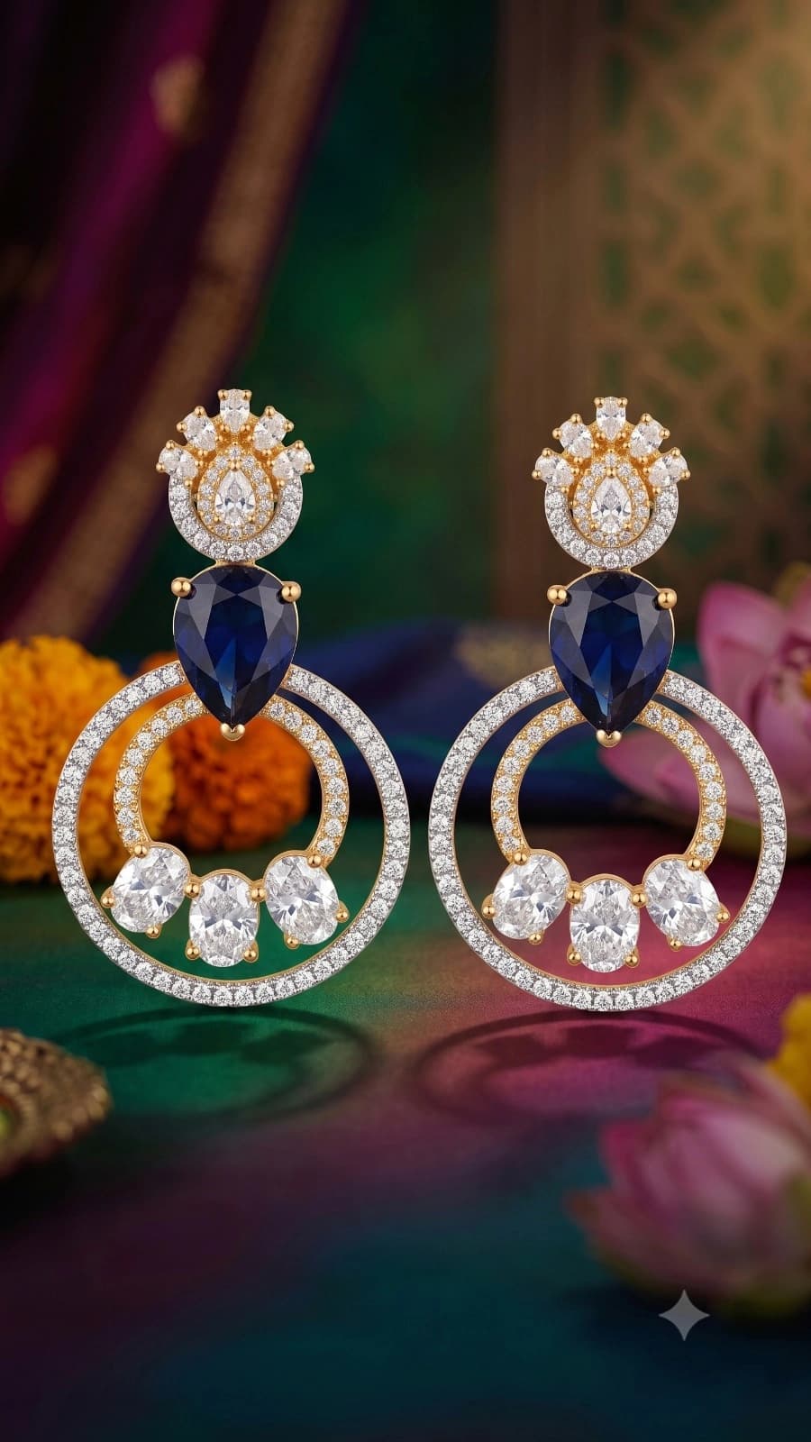 Crystal Hoop Drop Earrings