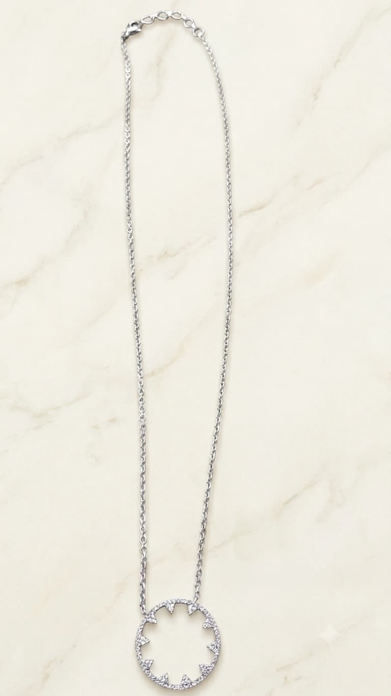 Elegant Silver-Tone Pendant Necklace