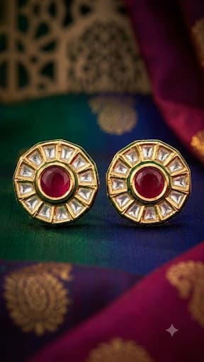 Elegant Gold Tone Stud Earrings